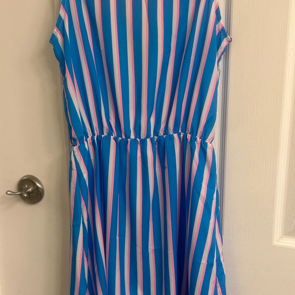Striped Blue and Pink Dress